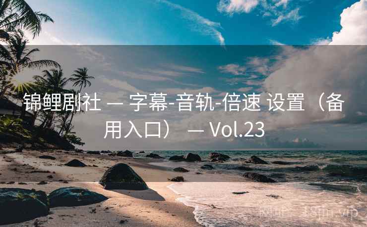 锦鲤剧社 — 字幕-音轨-倍速 设置(备用入口) — Vol.23 锦鲤剧社 — 字幕-音轨-倍速 设置(备用入口) — Vol.23