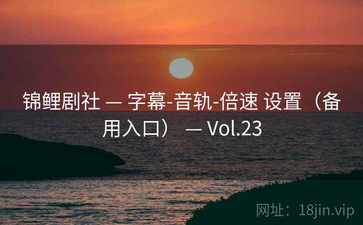 锦鲤剧社 — 字幕-音轨-倍速 设置(备用入口) — Vol.23 锦鲤剧社 — 字幕-音轨-倍速 设置(备用入口) — Vol.23